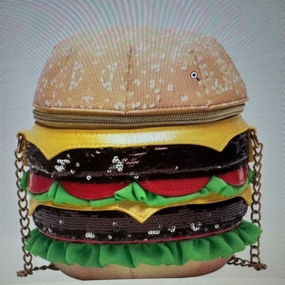 Betsey Johnson Handbags - Betsey Johnson Nice Buns Cheeseburger Crossbody Bag - Yellow, Green, Red, Black